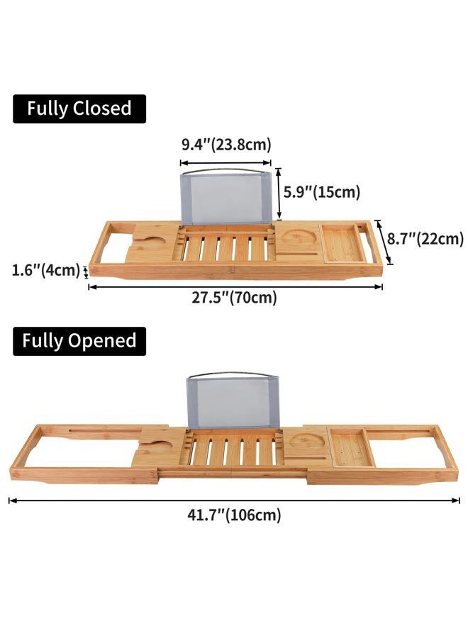 Utoplike Luxury Bamboo Bathtub Caddy and Bathtub Tray with Extending Sides?The Distinctive Design is Closer to Your Life (1 Sliding Tray) - Image 3
